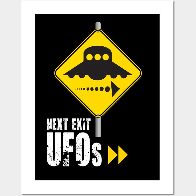 Next Exit UFOs Wall Art by brendanjohnson